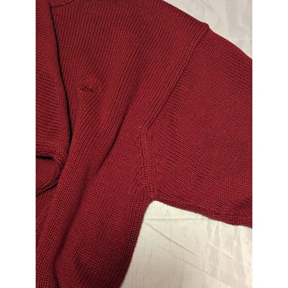 Timberland Men's Size XL 100% Cotton Maroon Long Sleeve HEAVY Sweater - Picture 10 of 14